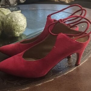 Via Spiga Red Suede Heels